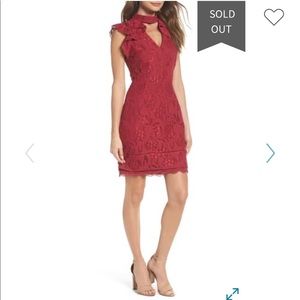 Adelyn Rae Bordeaux Lace Dress NWT